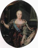 Императрица Елизавета Петровна.Мозаика ломоносовской мастерской. 1758-1760 